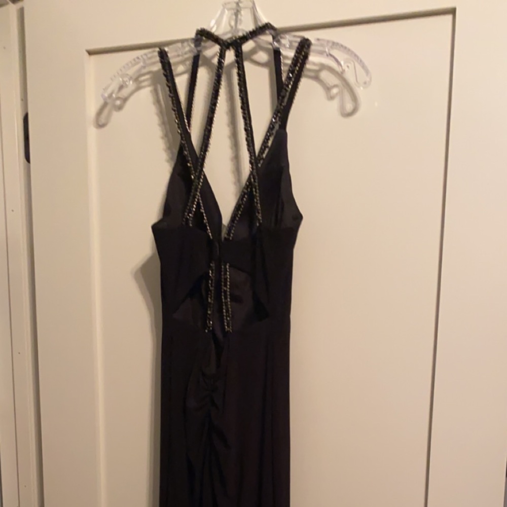 Splash black prom dress